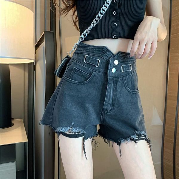 women's jeans black shorts female 2021 fashion casual irregular hole blue summer high waist was thin personality wide leg pants
women's jeans black shorts female 2021 fashion casual irregular hole blue summer high waist was thin personality wide leg pants