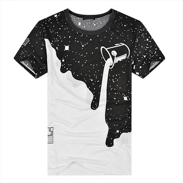 summer milk poured pattern men t shirt printed short sleeve round neck fashion shirts tisort erkek, White;black
summer milk poured pattern men t shirt printed short sleeve round neck fashion shirts tisort erkek, White;black