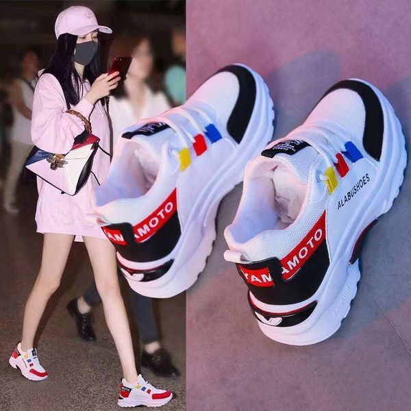 dress shoes lace-up sneakers student versatile casual white platform thin heightened daddy women sneaker s077, Black
dress shoes lace-up sneakers student versatile casual white platform thin heightened daddy women sneaker s077, Black