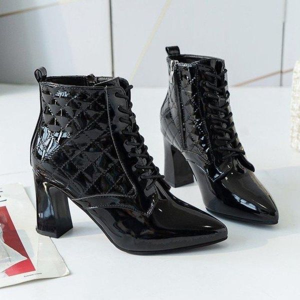 boots pointed toe pu warm ankle for women fashion zipper short shoes autumn thick heels pumps high, Black
boots pointed toe pu warm ankle for women fashion zipper short shoes autumn thick heels pumps high, Black