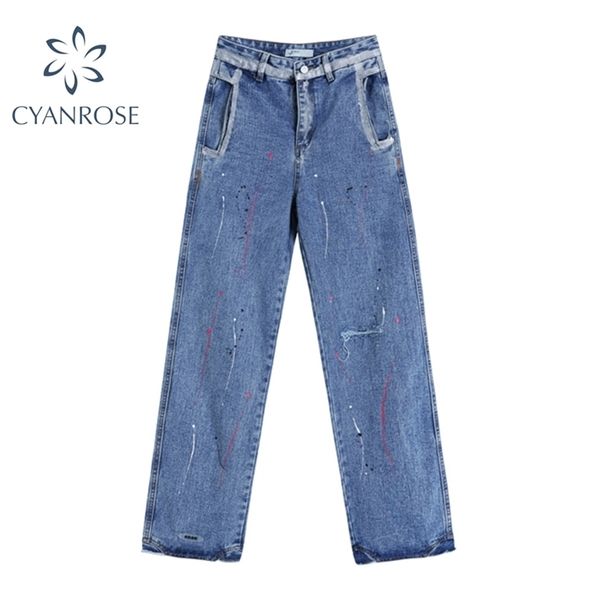 painted blue denim pants high waist vintage streetwear wide leg jeans trousers mujer fashion harajuku bf ulzzang straight 210515
painted blue denim pants high waist vintage streetwear wide leg jeans trousers mujer fashion harajuku bf ulzzang straight 210515