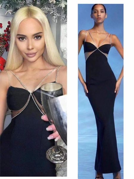 casual dresses arrival v neck mesh diamonds crystal black maxi long women bandage dress 2021 elegant evening party club vestidos, Black;gray
casual dresses arrival v neck mesh diamonds crystal black maxi long women bandage dress 2021 elegant evening party club vestidos, Black;gray