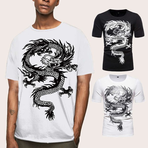 amoi men's round neck short sleeve t-shirt chinese dragon print european loose half shirt aw-yt106, White;black
amoi men's round neck short sleeve t-shirt chinese dragon print european loose half shirt aw-yt106, White;black