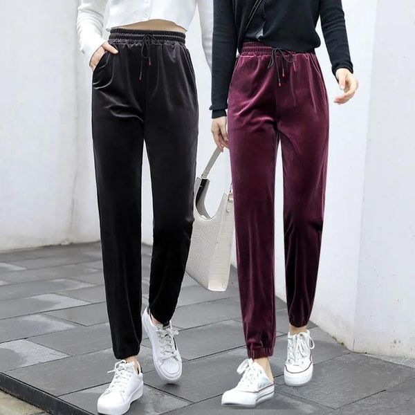 women's pants & capris gold velvet casual sports autumn and winter fashion drawstring loose high waist plus warm harem, Black;white
women's pants & capris gold velvet casual sports autumn and winter fashion drawstring loose high waist plus warm harem, Black;white