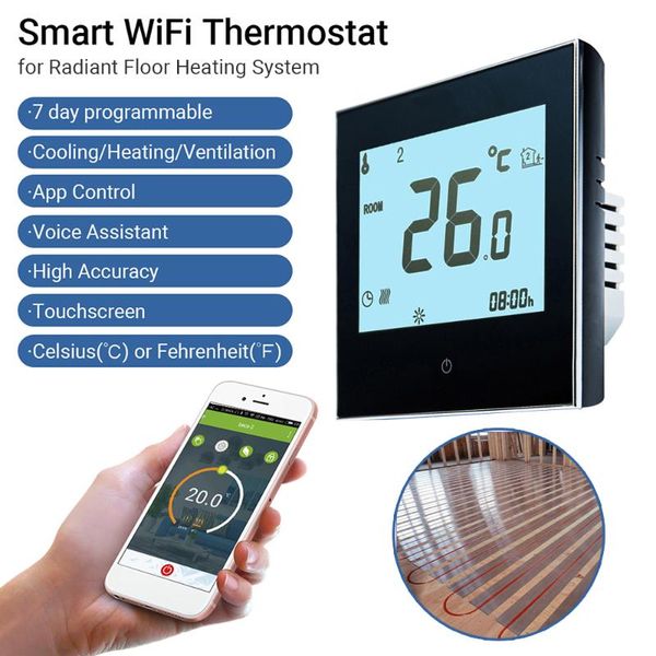 smart home control touchscreen programmable thermostat heating system with wifi for radiant floor app and voice
smart home control touchscreen programmable thermostat heating system with wifi for radiant floor app and voice
