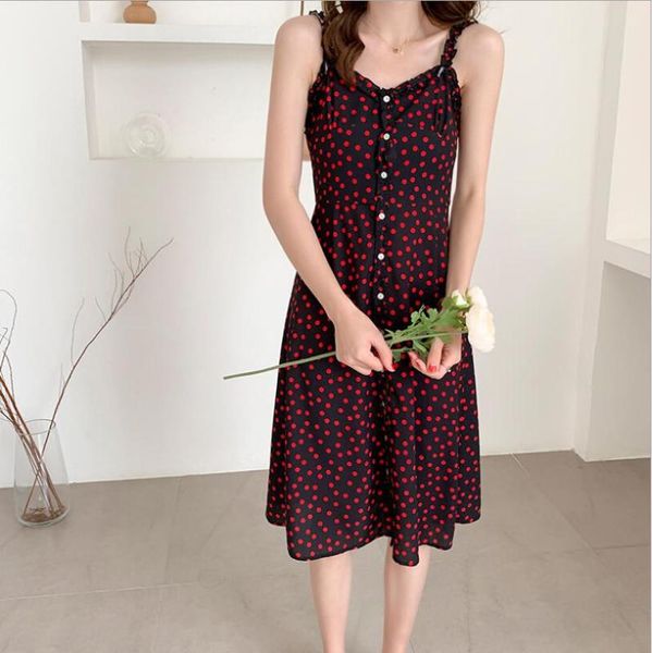 casual dresses french retro romantic ruffled single-breasted mid-length dress high waist slim wave dot floral camisole female, Black;gray
casual dresses french retro romantic ruffled single-breasted mid-length dress high waist slim wave dot floral camisole female, Black;gray