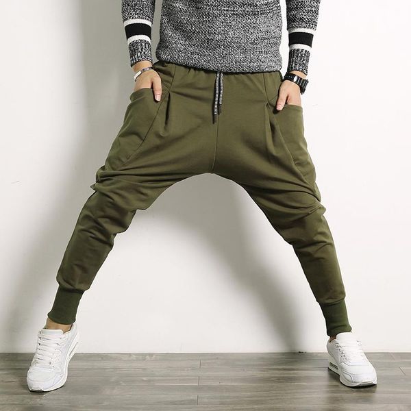 men's pants hip hop harem men cotton streetwear casual trousers solid jogger side pocket sweatpants, Black
men's pants hip hop harem men cotton streetwear casual trousers solid jogger side pocket sweatpants, Black