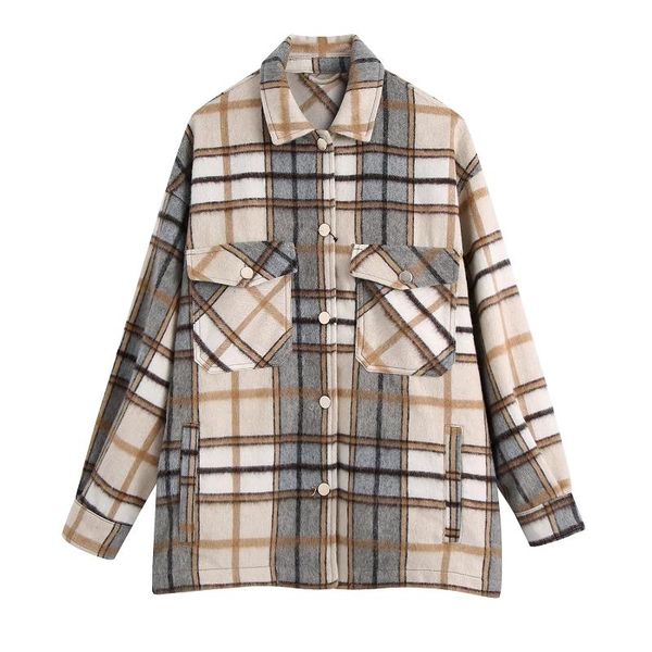 women's jackets tuxture plaid women shirt coat elegant single breasted pockets long sleeve jacket outerwear chic casual streetwear, Black;brown
women's jackets tuxture plaid women shirt coat elegant single breasted pockets long sleeve jacket outerwear chic casual streetwear, Black;brown