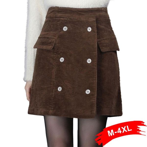 skirts size high waist plus double breasted side big pocket mini corduroy 5xl korean style autumn winter short skirt faldas mujer, Black
skirts size high waist plus double breasted side big pocket mini corduroy 5xl korean style autumn winter short skirt faldas mujer, Black