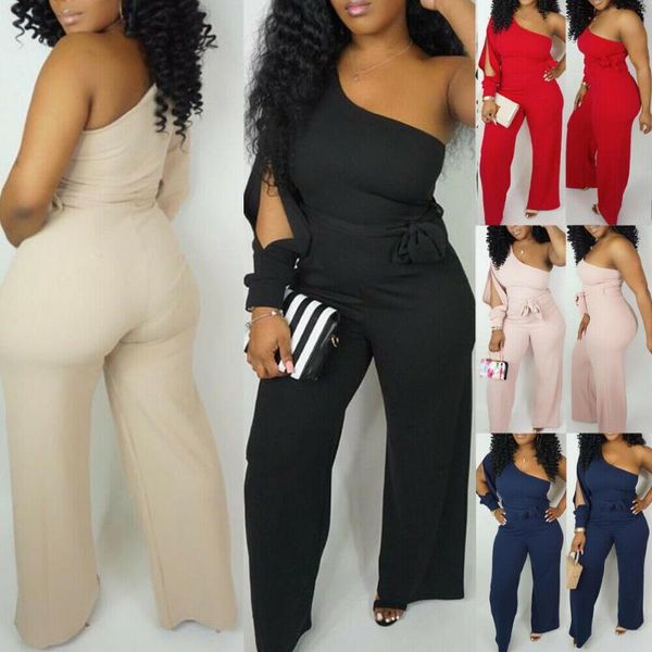 women's jumpsuits & rompers summer women casual one shoulder long sleeve loose ladies clubwear solid playsuit bodycon party romper, Black;white
women's jumpsuits & rompers summer women casual one shoulder long sleeve loose ladies clubwear solid playsuit bodycon party romper, Black;white