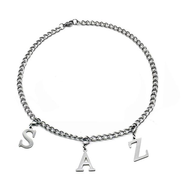 letter necklace women stainless steel male accessories pendant long men hip hop wholesale fashion simper chain necklaces, Silver
letter necklace women stainless steel male accessories pendant long men hip hop wholesale fashion simper chain necklaces, Silver