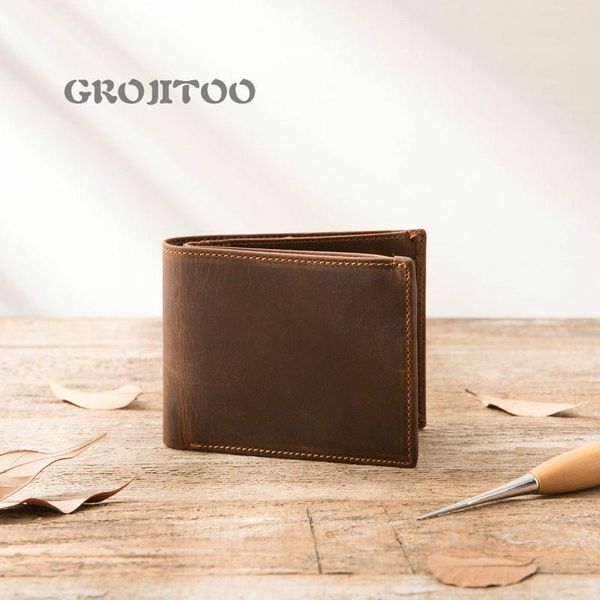 handmade leather short men's wallet crazy horse purse for man zipper horizontal zero wallets, Red;black
handmade leather short men's wallet crazy horse purse for man zipper horizontal zero wallets, Red;black