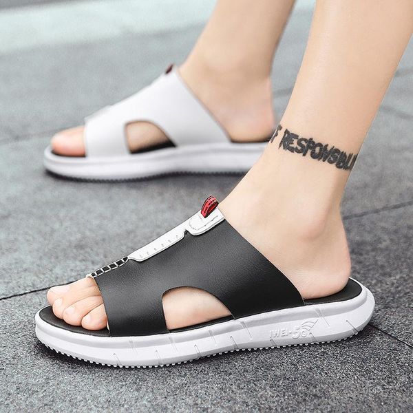 slippers genuine leather sandals mens slides 2021 trend outdoor men summer shoes casual flip flops beach male 39 s flat, Black
slippers genuine leather sandals mens slides 2021 trend outdoor men summer shoes casual flip flops beach male 39 s flat, Black
