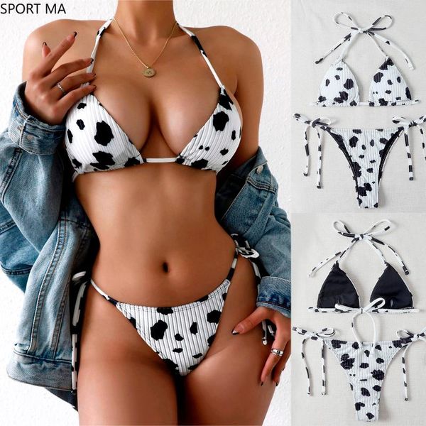 women's swimwear bikini 2021 cow print swimsuit women two pieces push up thong brazilian swimming suit for beach #w5, White;black
women's swimwear bikini 2021 cow print swimsuit women two pieces push up thong brazilian swimming suit for beach #w5, White;black