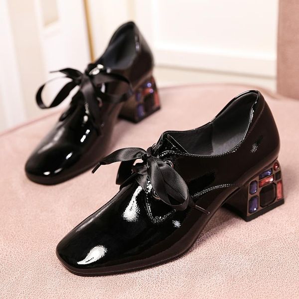 plus size 42 women's genuine leather lace-up high heel oxfords brand designer crystal riband fashion british style shoes dress, Black
plus size 42 women's genuine leather lace-up high heel oxfords brand designer crystal riband fashion british style shoes dress, Black