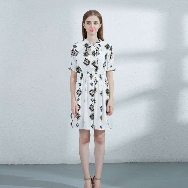 summer casual lady dresses fashion print lantern 5 / s crew neck chiffon dress, Black;gray
summer casual lady dresses fashion print lantern 5 / s crew neck chiffon dress, Black;gray