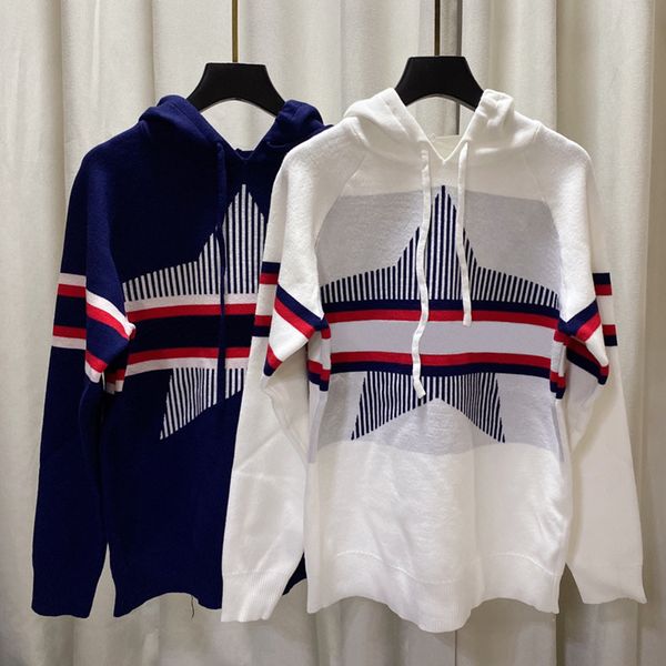 designer sweater for women 21fw fashion knit stars and letter printed womens casual pullover long sleeve 2 styles, White;black
designer sweater for women 21fw fashion knit stars and letter printed womens casual pullover long sleeve 2 styles, White;black