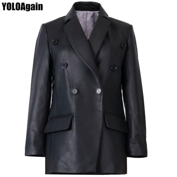 yoloagain spring double breasted sheepskin leather blazer women genuine jacket women's & faux, Black
yoloagain spring double breasted sheepskin leather blazer women genuine jacket women's & faux, Black