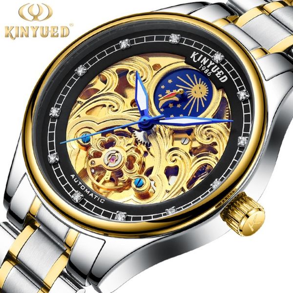men watches fashion tours automatic mechanical waterproof moon phase gold clock 's clocks, Slivery;brown
men watches fashion tours automatic mechanical waterproof moon phase gold clock 's clocks, Slivery;brown