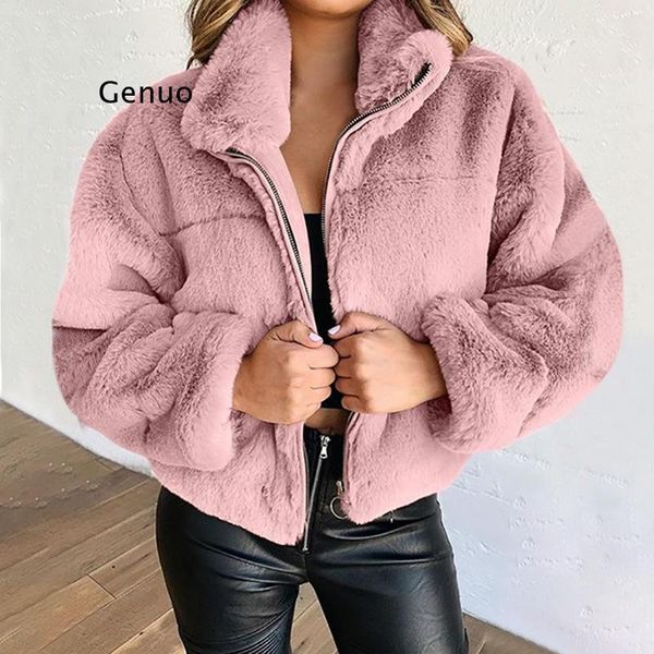 women's fur & faux winter leather warm women's coat plus size long sleeve turtleneck zipper female coats 2021 fashion streetwear la, Black
women's fur & faux winter leather warm women's coat plus size long sleeve turtleneck zipper female coats 2021 fashion streetwear la, Black