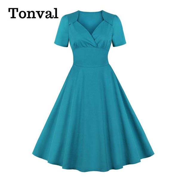 casual dresses tonval retro party high waist wrap v-neck elegant solid dress women vintage knee length rockabilly female swing cotton, Black;gray
casual dresses tonval retro party high waist wrap v-neck elegant solid dress women vintage knee length rockabilly female swing cotton, Black;gray