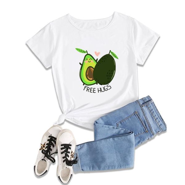 women's t-shirt summer women cartoon avocado print casual kawaii friute pink tees female tshirts simple short sleeve o-neck clothes, White
women's t-shirt summer women cartoon avocado print casual kawaii friute pink tees female tshirts simple short sleeve o-neck clothes, White