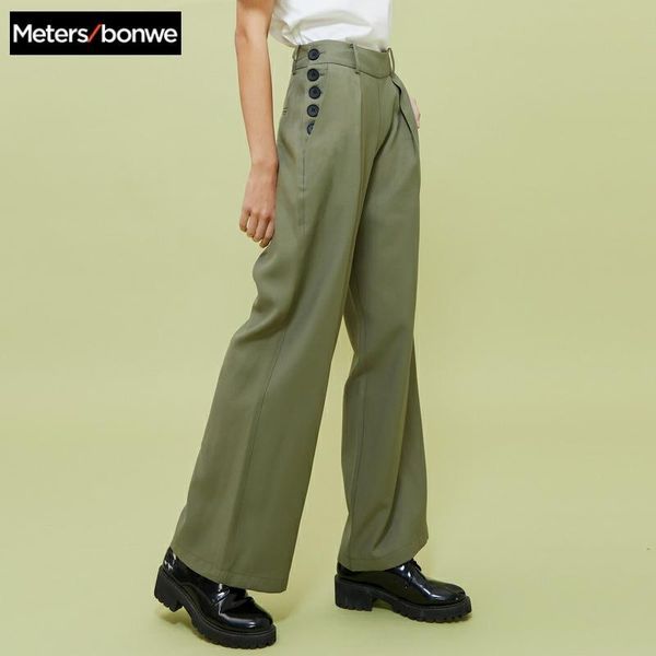 women's pants & capris metersbonwe casual female 2021 spring urban high waist wide straight trousers fashion office lady suit, Black;white
women's pants & capris metersbonwe casual female 2021 spring urban high waist wide straight trousers fashion office lady suit, Black;white