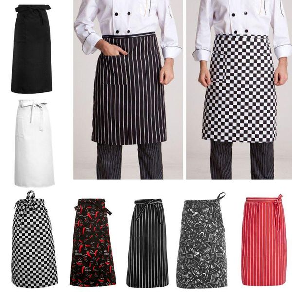 aprons kitchen half-length long waist apron catering chefs waiters uniform