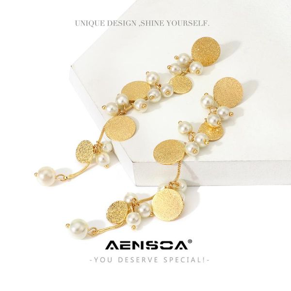 dangle & chandelier aensoa 2021 arrival pearl fashion long metal tassel drop earrings korean elegant round pendants copper women gift, Silver
dangle & chandelier aensoa 2021 arrival pearl fashion long metal tassel drop earrings korean elegant round pendants copper women gift, Silver