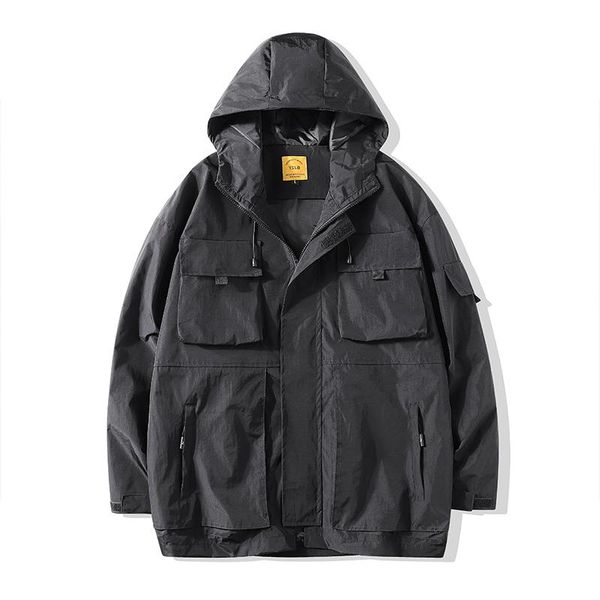 men's jackets black cargo men streetwear tactical jacket multi-pocket male hoody windbreaker coat, Black;brown
men's jackets black cargo men streetwear tactical jacket multi-pocket male hoody windbreaker coat, Black;brown