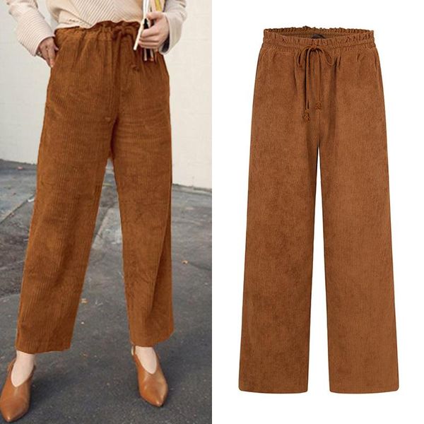 women's pants & capris vintage corduroy 2021 celmia elastic high waist solid drawstring wide leg trouser office autumn pantalon 7, Black;white
women's pants & capris vintage corduroy 2021 celmia elastic high waist solid drawstring wide leg trouser office autumn pantalon 7, Black;white