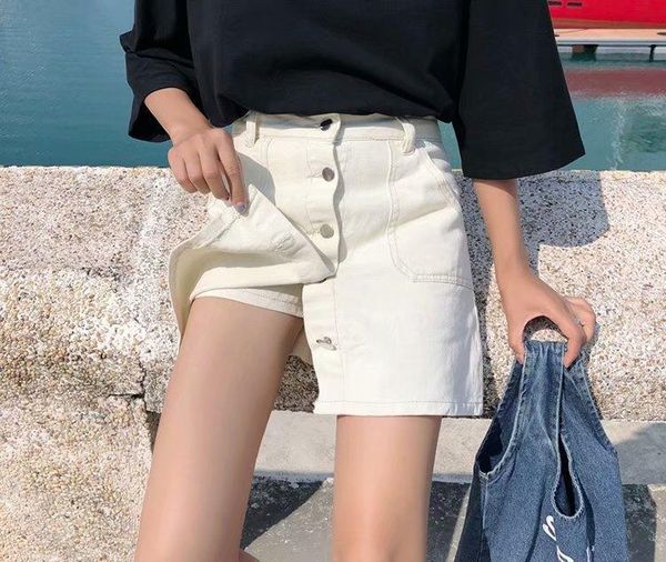 summer 2021 anti-glare denim skirt large size women's fat mm wild student a word half shorts, White;black
summer 2021 anti-glare denim skirt large size women's fat mm wild student a word half shorts, White;black