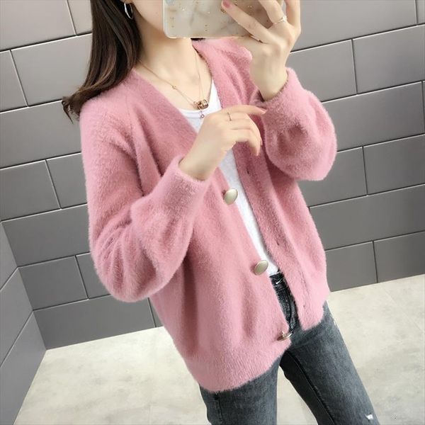 for women cardigan fleece knitted sweater loose short winter clothes lxj2002, White;black
for women cardigan fleece knitted sweater loose short winter clothes lxj2002, White;black