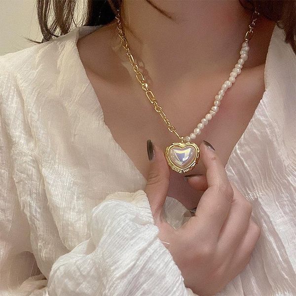 pendant necklaces minar retro asymmetry irregular genuine pearl beaded necklace for women girls white love heart jewelry, Silver
pendant necklaces minar retro asymmetry irregular genuine pearl beaded necklace for women girls white love heart jewelry, Silver