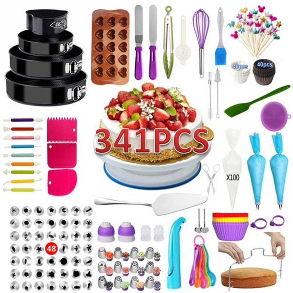 baking & pastry tools professional cake decorating 341 pcs set 4 non-stick mold 1 love silicone 60 nozzle 102 bag spatula etc.
baking & pastry tools professional cake decorating 341 pcs set 4 non-stick mold 1 love silicone 60 nozzle 102 bag spatula etc.