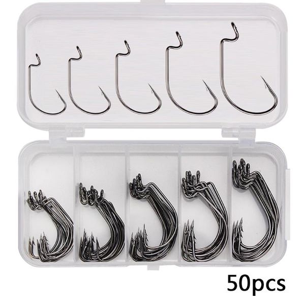 50pcs/lot high carbon steel crooked barbed fishhook black flat pond carp fishing hooks set accessories tool tackle
50pcs/lot high carbon steel crooked barbed fishhook black flat pond carp fishing hooks set accessories tool tackle