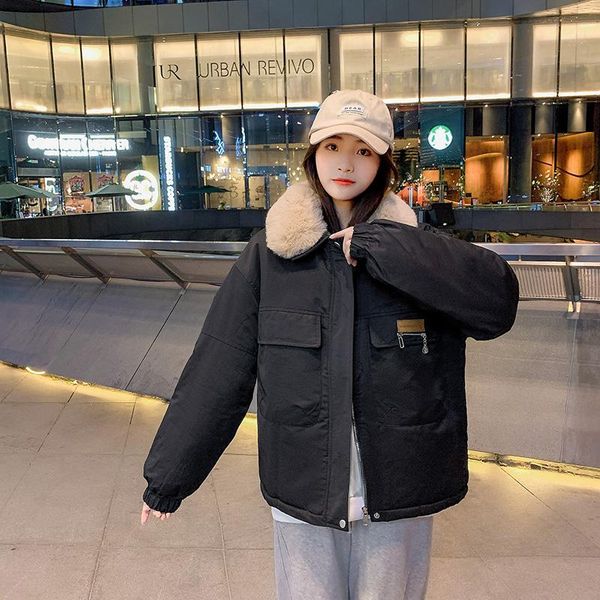 women's down & parkas kuyomens short turn collar parka coat 2021 thick warm winter jacket women casual solid big pocket loose outerwear, Black
women's down & parkas kuyomens short turn collar parka coat 2021 thick warm winter jacket women casual solid big pocket loose outerwear, Black