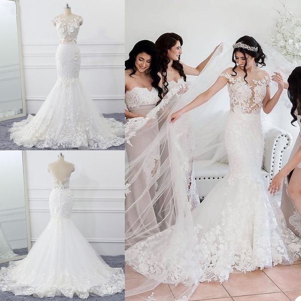 mermaid wedding dress illusion jewel neck short sleeve lace appiques bridal gowns zipper back bride dresses, White
mermaid wedding dress illusion jewel neck short sleeve lace appiques bridal gowns zipper back bride dresses, White
