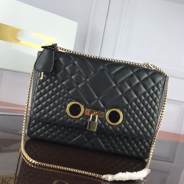 handbags purses wallet lady bags fashion medallion double lock metal chain matching greek keys genuine leather purse, Red;black
handbags purses wallet lady bags fashion medallion double lock metal chain matching greek keys genuine leather purse, Red;black