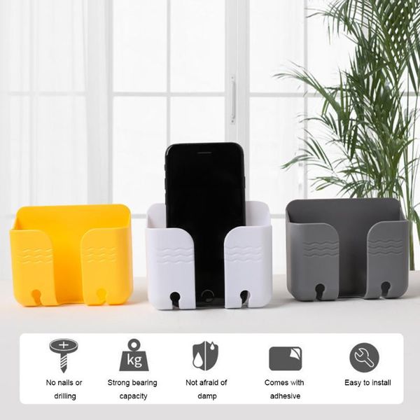 hooks & rails sticky wall mounted mobile phone charging bracket with self-adhesive bedside remote control organizer storage box rack
hooks & rails sticky wall mounted mobile phone charging bracket with self-adhesive bedside remote control organizer storage box rack