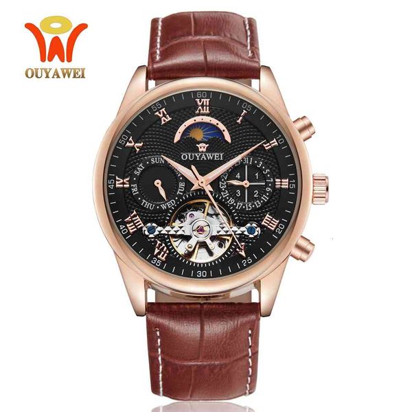 luxury gold automatic mechanical men clocks fashion waterproof date calendar moon phase leather polar clock, Slivery;brown
luxury gold automatic mechanical men clocks fashion waterproof date calendar moon phase leather polar clock, Slivery;brown