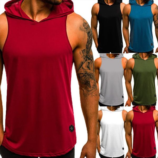 mens fashion hooded tank hoodie sleeveless male bodybuilding workout muscle fitness gym clothing summer, White;black
mens fashion hooded tank hoodie sleeveless male bodybuilding workout muscle fitness gym clothing summer, White;black