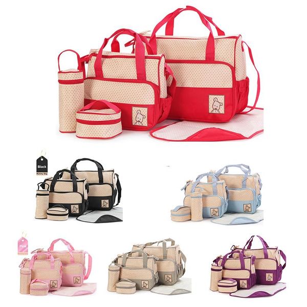 diaper bags 5pcs/set fashion bag mummy stroller large capacity handbag nappy changing pad for baby care with 8 colors
diaper bags 5pcs/set fashion bag mummy stroller large capacity handbag nappy changing pad for baby care with 8 colors