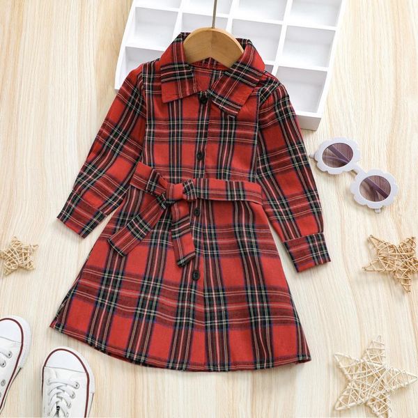 girl's dresses children's clothing plaid long sleeves waist belt casual shirt toddler girls spring summer turn-down collar 1-6 yea, Red;yellow
girl's dresses children's clothing plaid long sleeves waist belt casual shirt toddler girls spring summer turn-down collar 1-6 yea, Red;yellow
