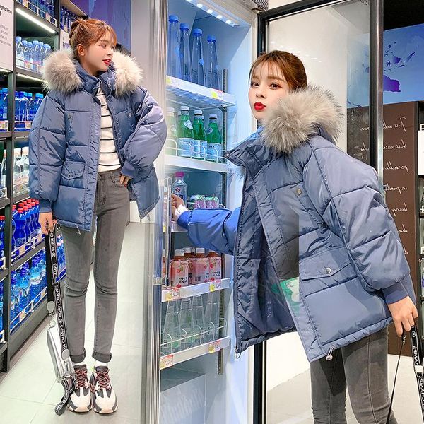 down women hooded jacket winter loose cotton-padded short tide slim coat women's & parkas, Black
down women hooded jacket winter loose cotton-padded short tide slim coat women's & parkas, Black