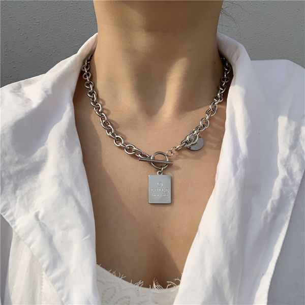 pendant all over steel necklace hip hop fangyuan brand letter pendant versatile necklace short style men's and women's fashion, White
pendant all over steel necklace hip hop fangyuan brand letter pendant versatile necklace short style men's and women's fashion, White