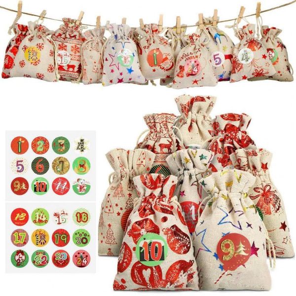 storage bags 1 set christmas calendar gift bag cartoon linen diy halloween drawstring pocket printing candy holders for holiday supplies
storage bags 1 set christmas calendar gift bag cartoon linen diy halloween drawstring pocket printing candy holders for holiday supplies