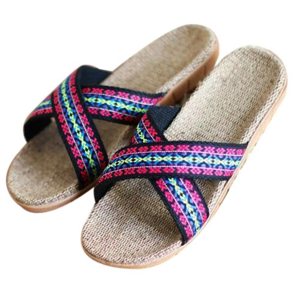 women's summer indoor linen sandals outdoor embroidered cross beach slippers women slides flip-flop eva home flax slipper, Black
women's summer indoor linen sandals outdoor embroidered cross beach slippers women slides flip-flop eva home flax slipper, Black