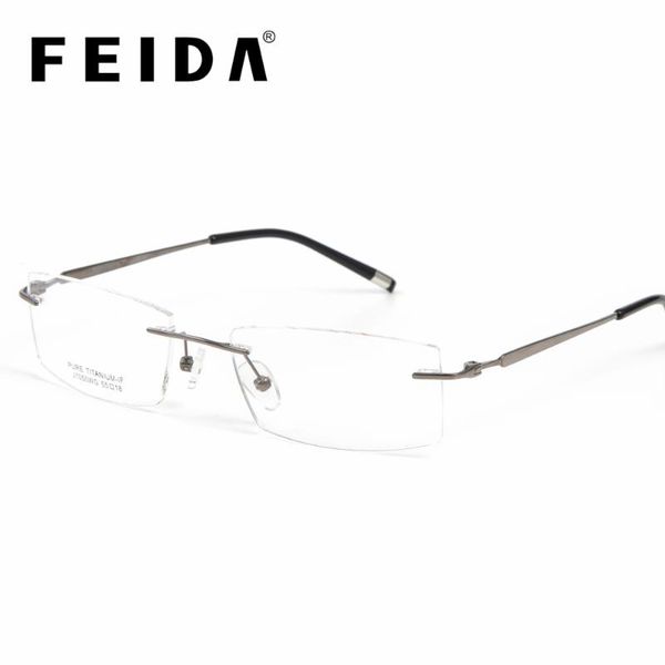 fashion sunglasses frames feida pure titanium eyeglasses rimless flexible optical frame prescription spectacle frameless glasses eye, Black
fashion sunglasses frames feida pure titanium eyeglasses rimless flexible optical frame prescription spectacle frameless glasses eye, Black