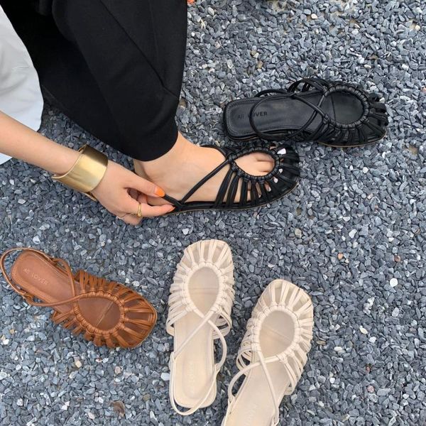 novelty cut out gladiator sandals women summer shoes retro flat buckle strap cover toe sandales narrow band weave sandalias 2021, Black
novelty cut out gladiator sandals women summer shoes retro flat buckle strap cover toe sandales narrow band weave sandalias 2021, Black